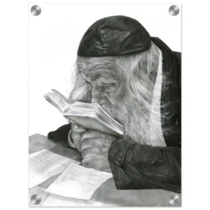 Acrylic pencil sketch of the Steipler Gaon